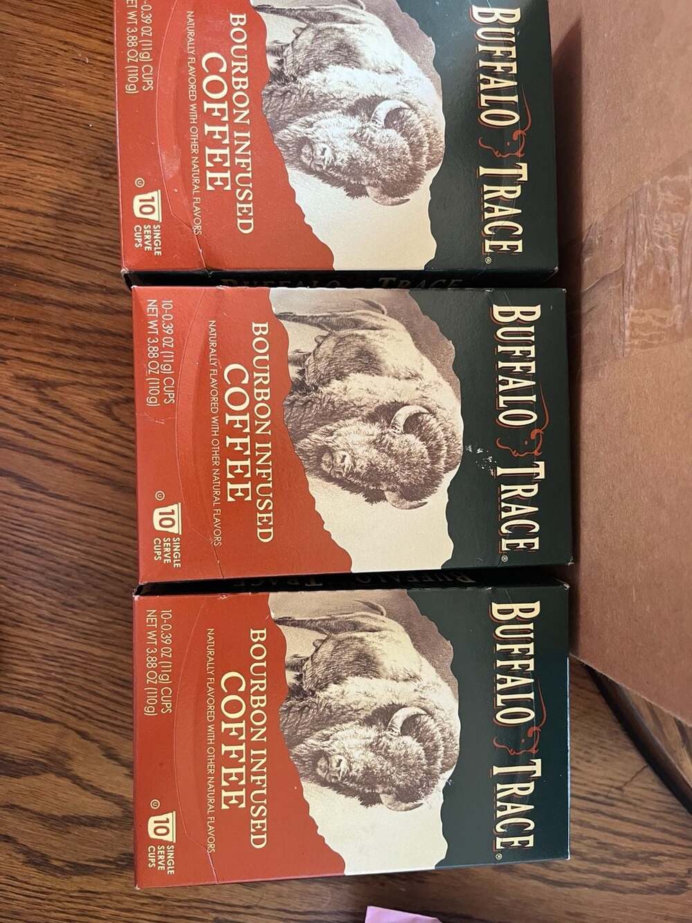 3 NEW BOXES Buffalo Trace Bourbon Infused Coffee K-Cup Pods (30 Cups Total)